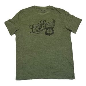 Lucky Brand Shamrock Boxing Club Panthers Champ T-Shirt Army Green Graphic Large